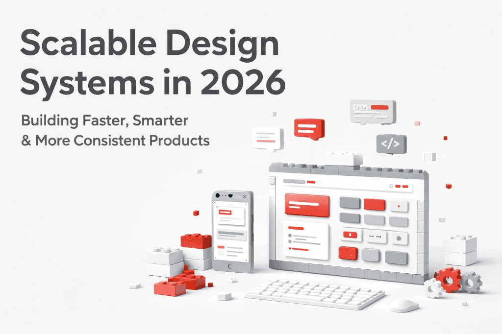 Scalable design systems concept with reusable components and token-based UI architecture